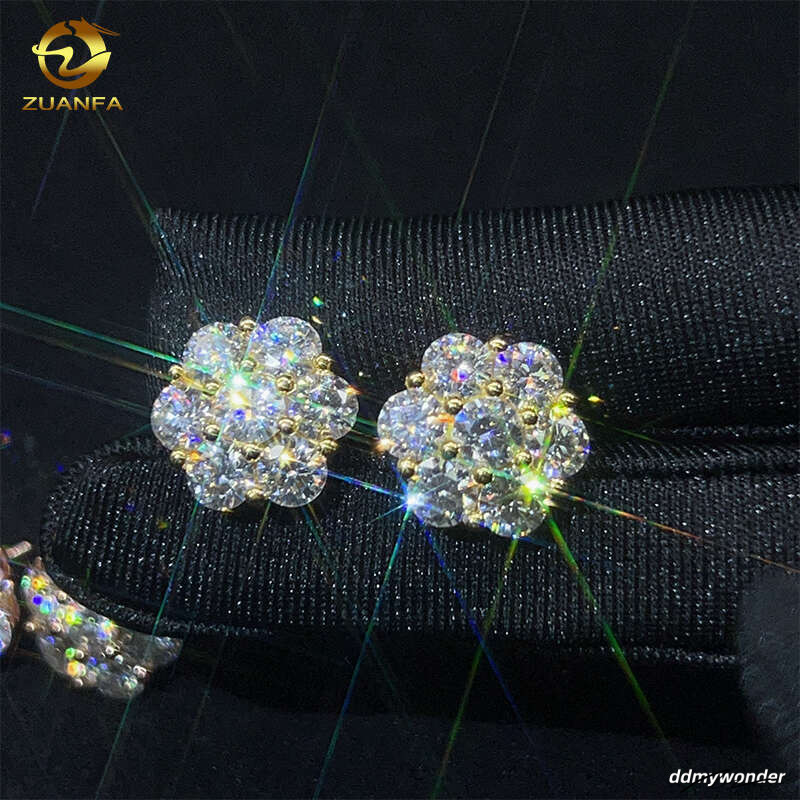 Hot Sale Dropshipping Fashion Jewelry Earrings Gold Plated Sier Vvs-Fl GRA Iced Out Screw Back Moissanite Stud Earring ddmywonder ddmywonder ddmywonde