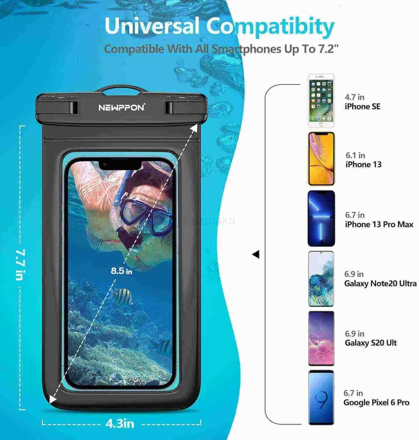 Waterproof Cell Phone Pouch 4 Pack Float Clear Cell Holder Protector with Lanyard Universal Floatable Water Proof Dry Bag for iPhone for Beach Swimmin