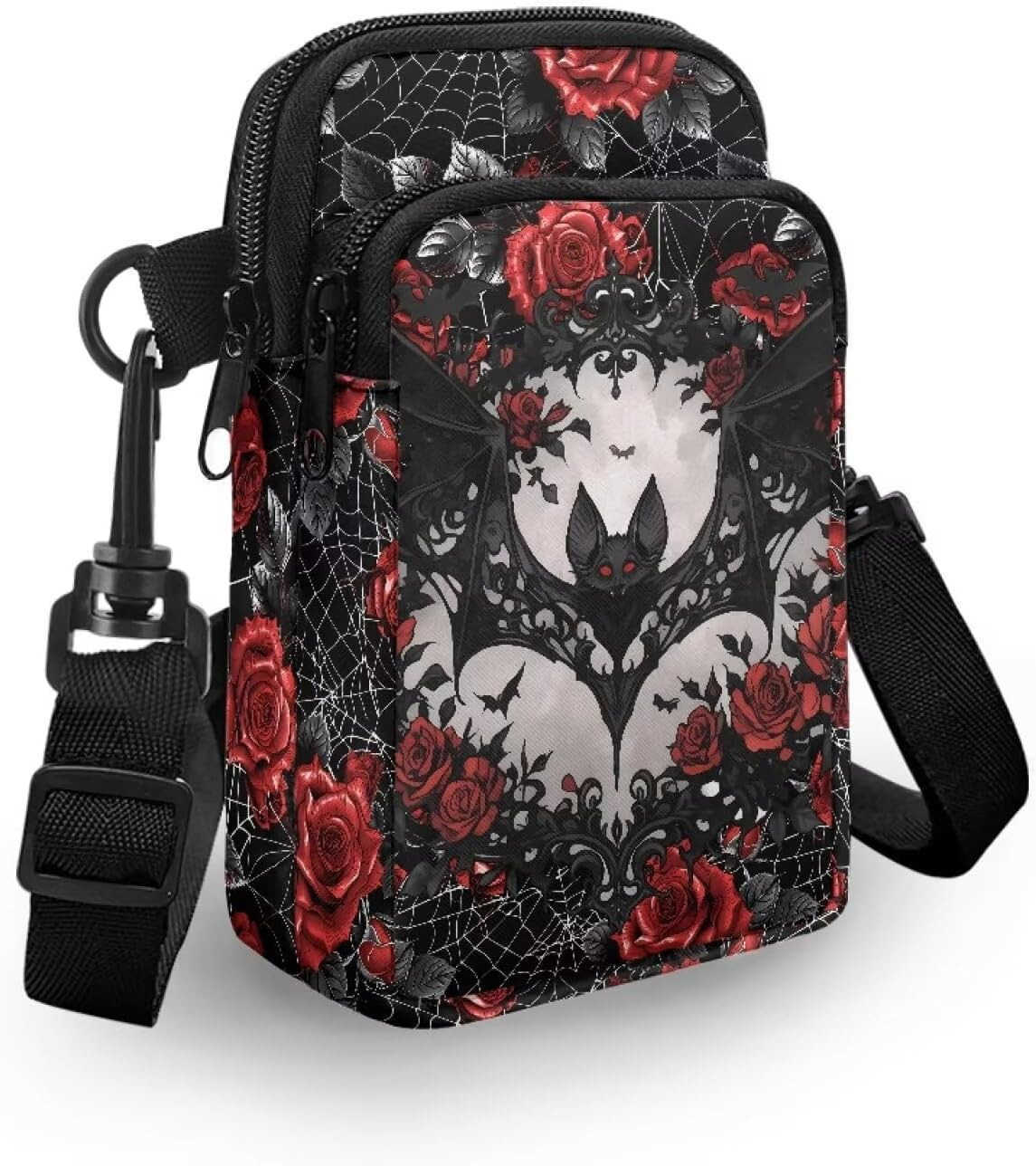 Small Crossbody Bag for Women Lightweight Cell Phone Purse Bloody Rose Shoulder Wallet with Zipper Pocket Z250910