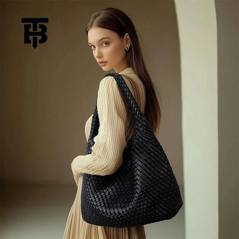 TB BHULAMTE Luxury Designer Large Woven Bag Handbag Soft Leather Shoulder Shopper Travel Bag Luxury Bag And Wallet Luxurious And Fashionable Designer 