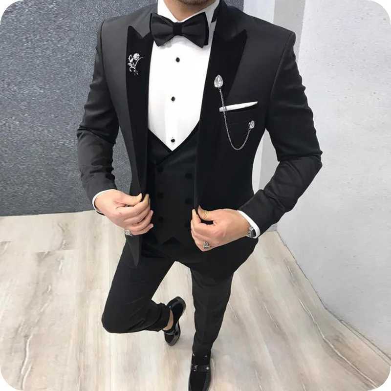 Elegant Mens suit Threepiece Fashion Ball Party Mens suit Top vest pants W250910