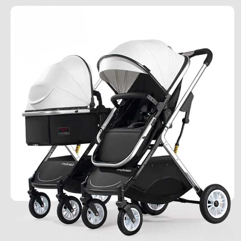High View Twin Stroller Lightweight Baby Stroller Folding Shock Absorber Detachable Double Childrens Carriage Multifunctional W250910