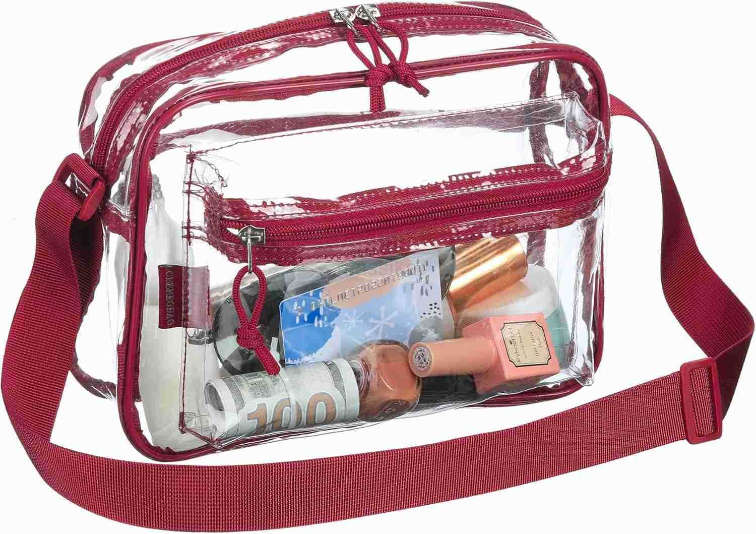 Womens See Through Messenger Bag Clear Stadium Work Crossbody Shoulder Purse M250910