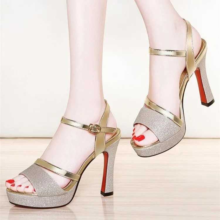 Luxury Womens Pumps Peep Toe Sexy Women Sandals High Quality Fish Mouth Shoes 115CM High Heels Shoes Women sandalias de mujer W250910