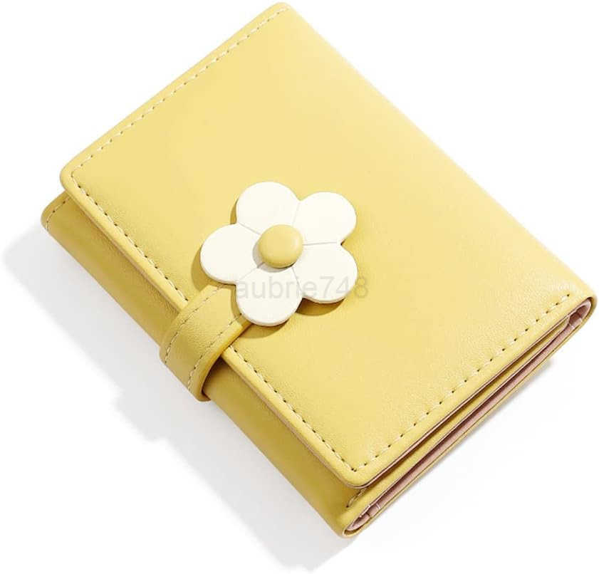 Small Wallet for Girls Women Trifolded Wallet Cash Pocket flowers Print Card Holder Coin Purse with ID Window elegant youthful and cute 2purpleAZ25091