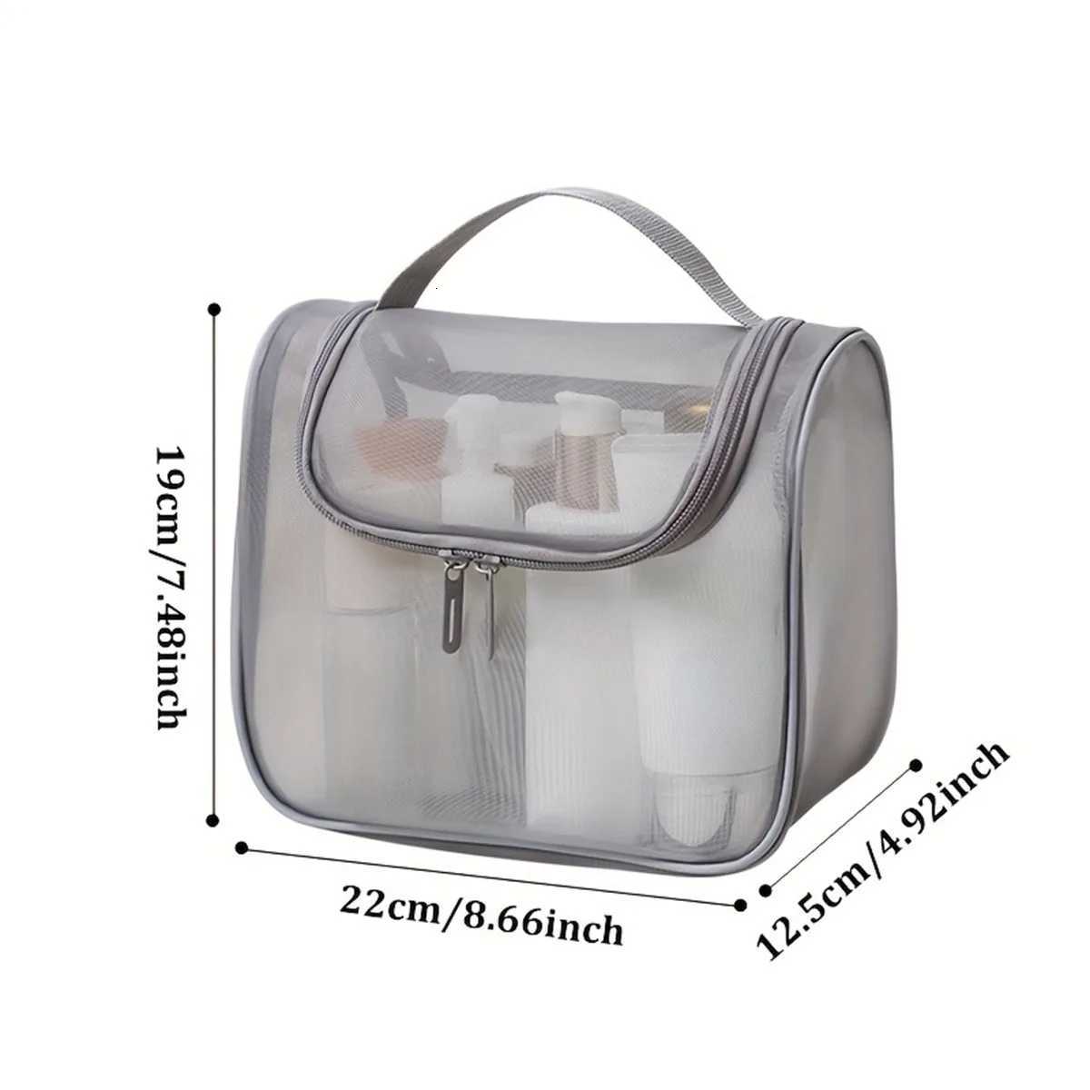 New multifunctional toiletries bag curved nylon mesh portable makeup bag womens large capacity cosmetics storage bagXJ250910