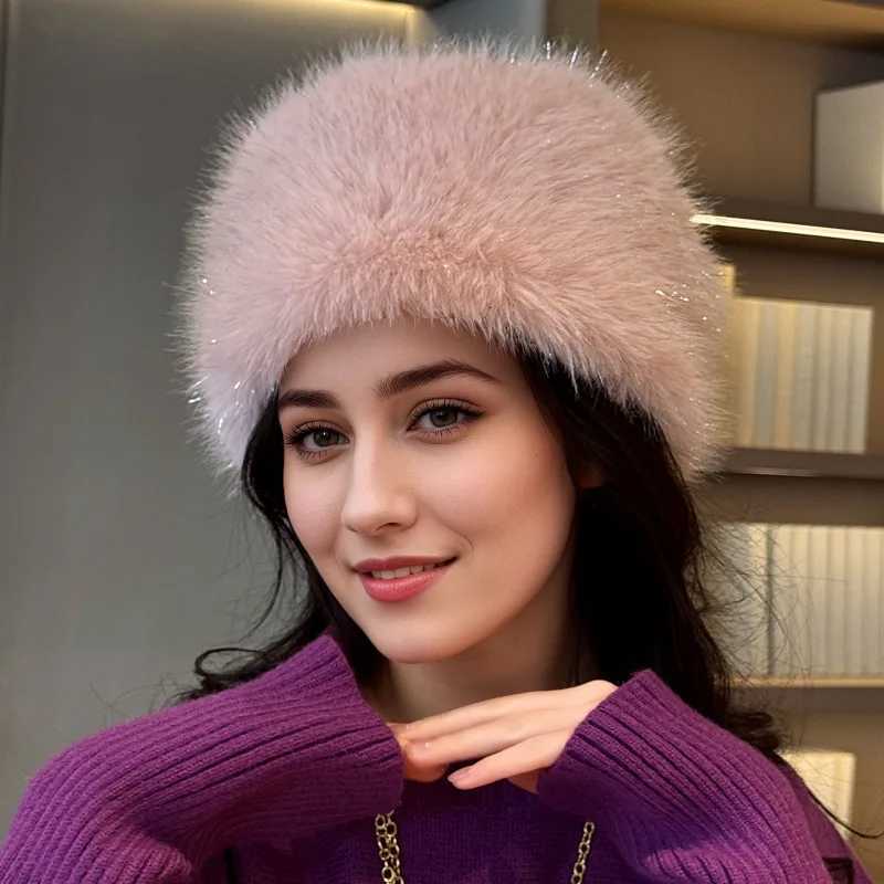 Faux Fur Trper Hat Women Warm Fleece Lined Winter Ear Fl Bucket Style Cold Weather Skiing Outdoor Face SlimmingXJ250910