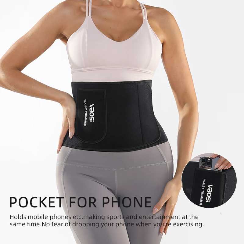 Silver Ion Abdominal Belt With Phone Pocket Exercise Sweat Waist Compression Trimmer Shapewear for Men Women W250910