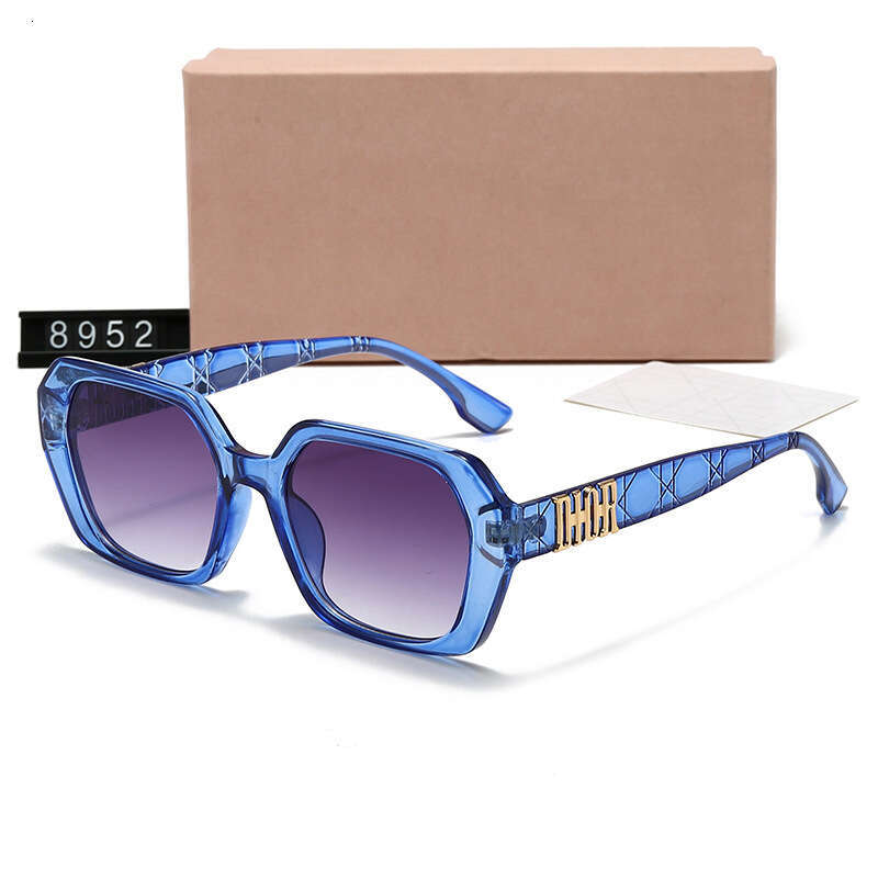 D Brand Fashion Polygon with Printed Text Mercury Lenses Trendy Sunglasses for Men and Women Glasses 8952