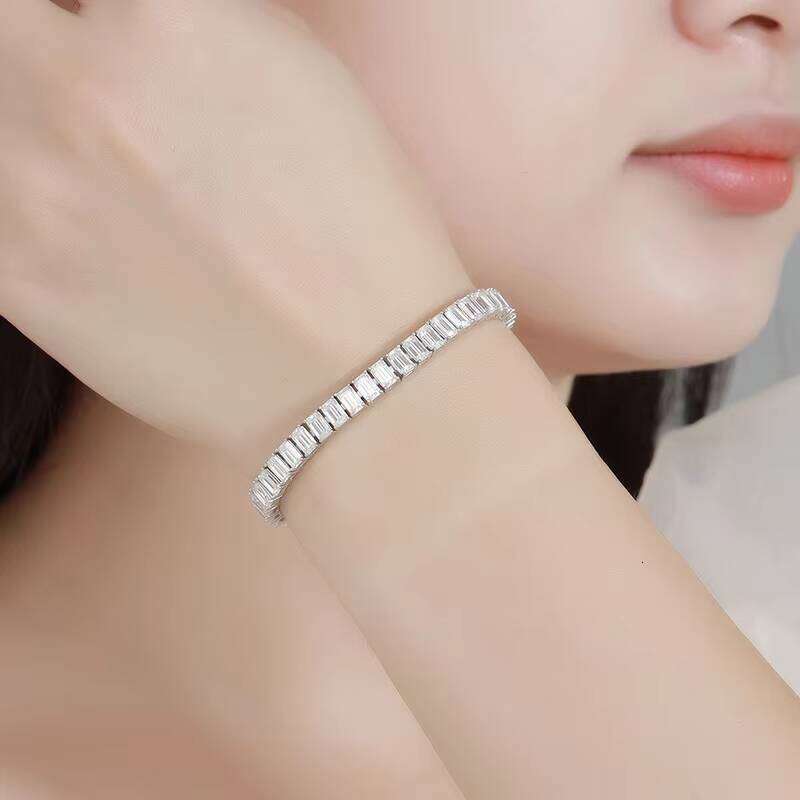 QYT Jewelry Square Moissanite High-end S Sterling Sier Fine Bracelet