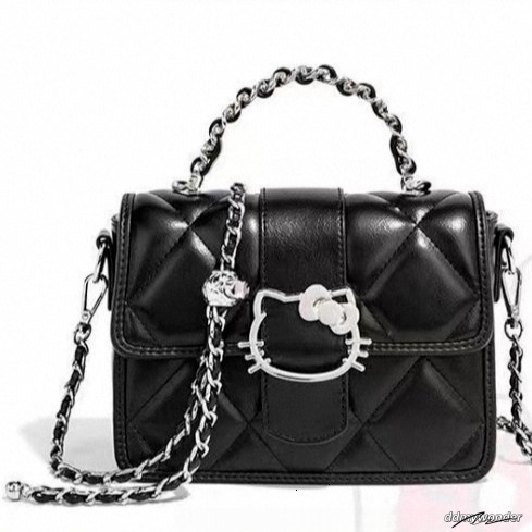 Classic Women's Metal Sequin Cute Kitten Handbag Free Shipping Designer Niche Chain Fashion Dia Grid White Shoulder Crossbody Bag ddmywonder ddmy