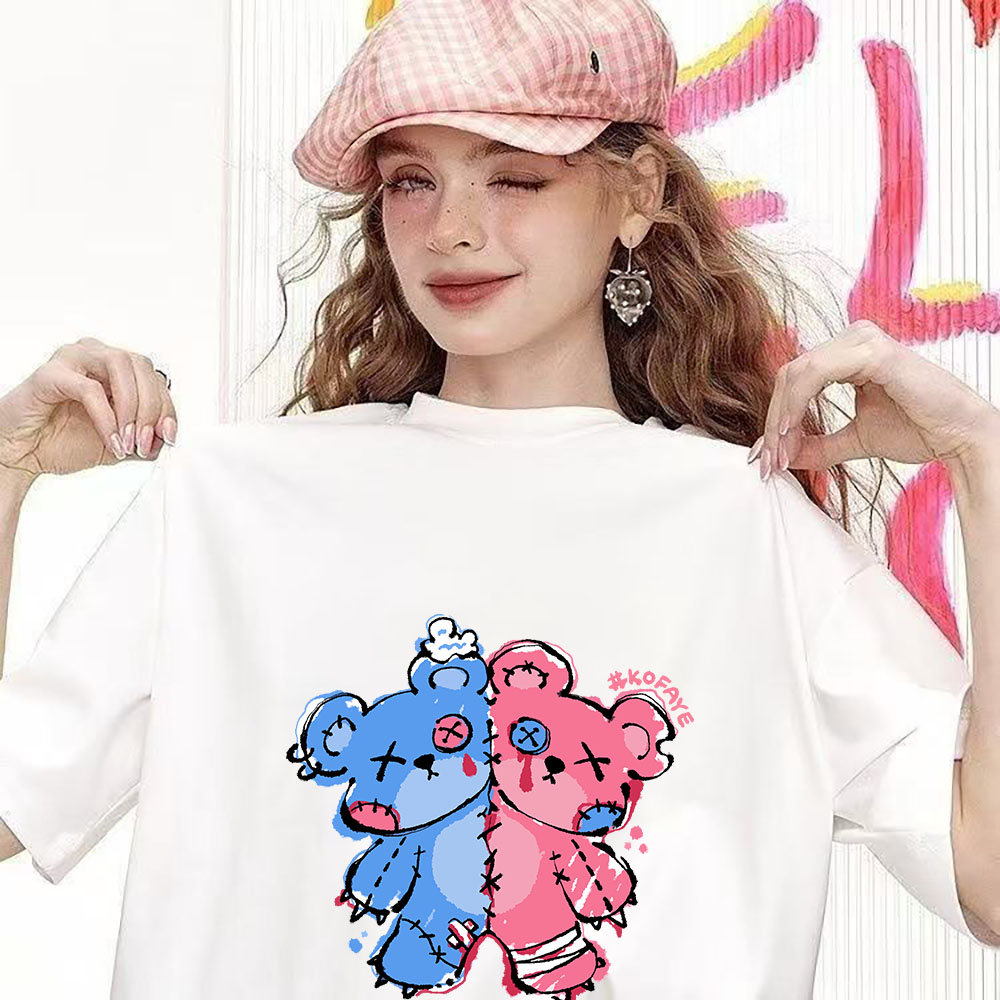 Fashion Versatile Printed Short-Sleeve Top - High-Quality Heavyweight Pure Cotton Tee (260g) 202509103
