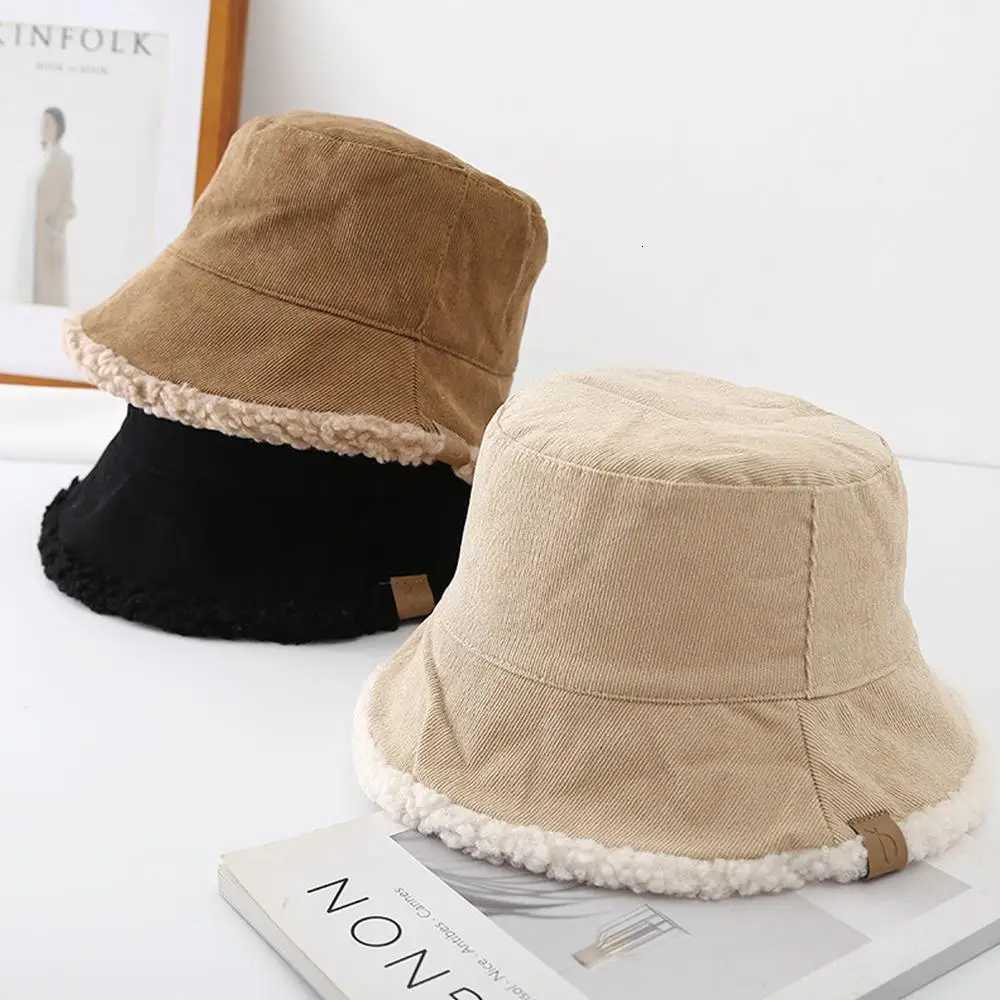 Tren Lambswool Winter Bucket Hat Thickened Soft Fisherman C Warm Corduroy Beanies C for Casual Trips Sports SkiingXJ250910
