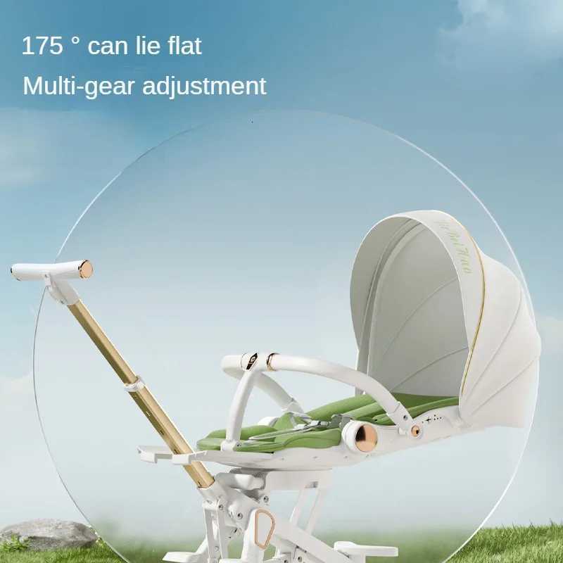 Foldable High Landscape Twoway Trolley Multifunctional Travel Stroller Lightweight Stroller Adjustable Push Rod W250910