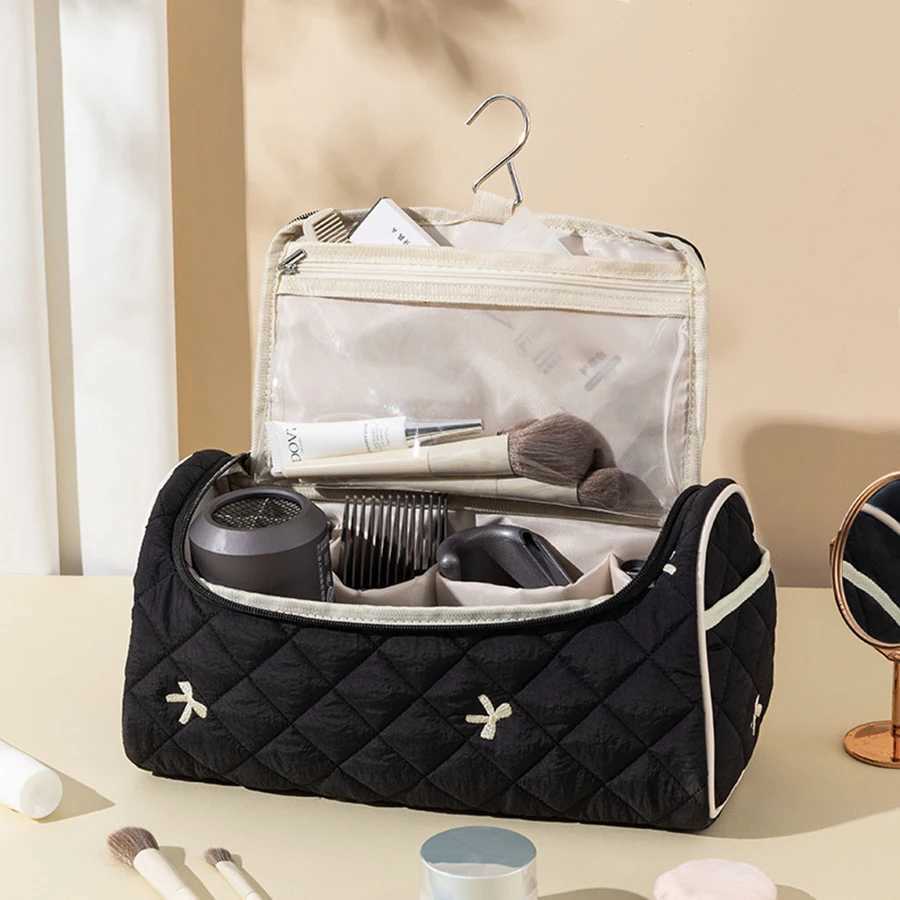 Portable Travel Hair Dryer Storage Bag Large Capacity Cosmetic Bag Handheld Cotton Fabric Organizer for Toiletries And AccessoriXJ250910