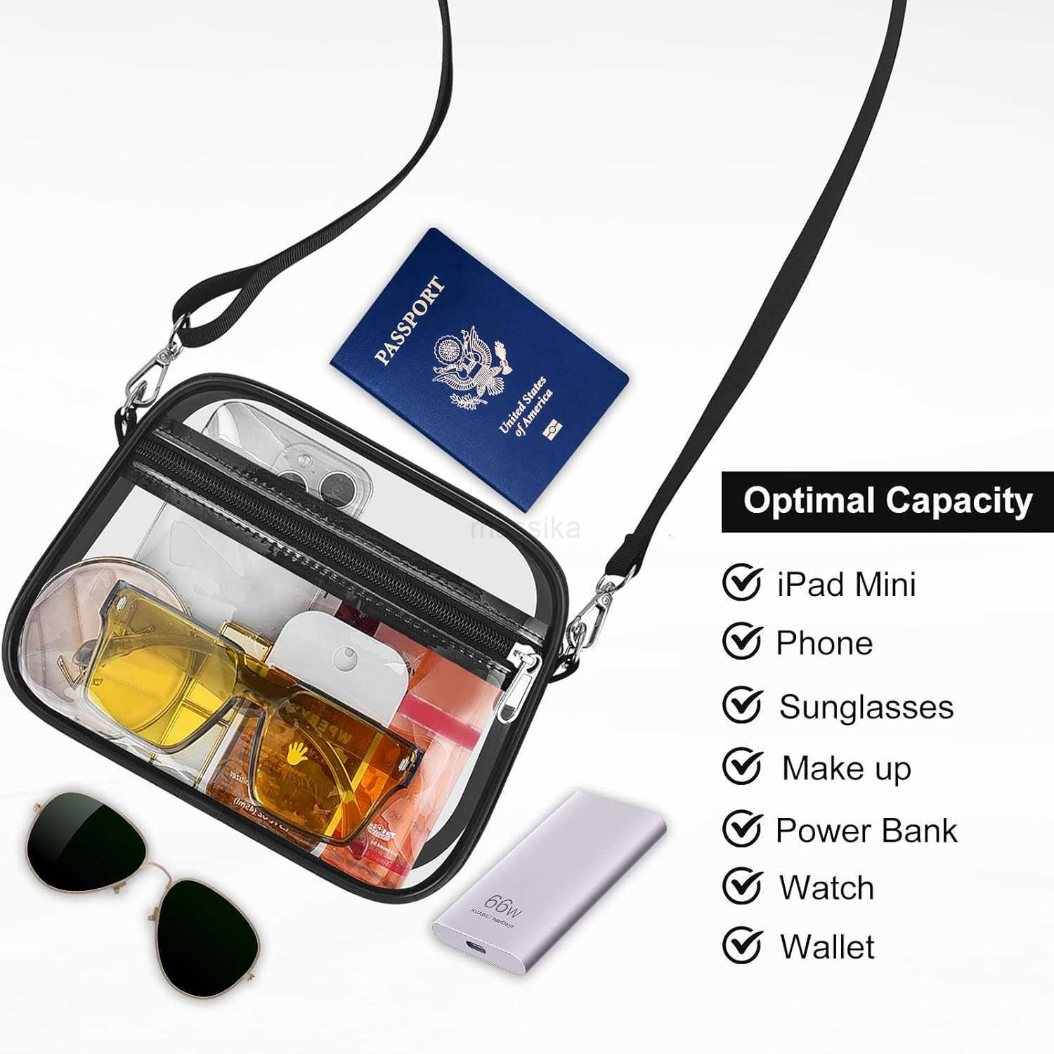 Clear Bag for Stadium Events Clear Purse for Women and Men for Sports Events Concerts Festivals M250910