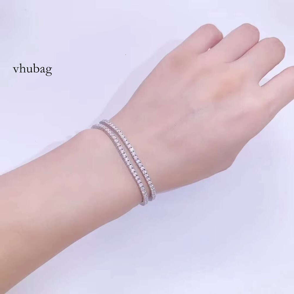 Fine Jewelry Bracelets 2-5mm Sterling Sier Hip-Hop Single Row Chain Moissanite for Women Tennis Bracelet