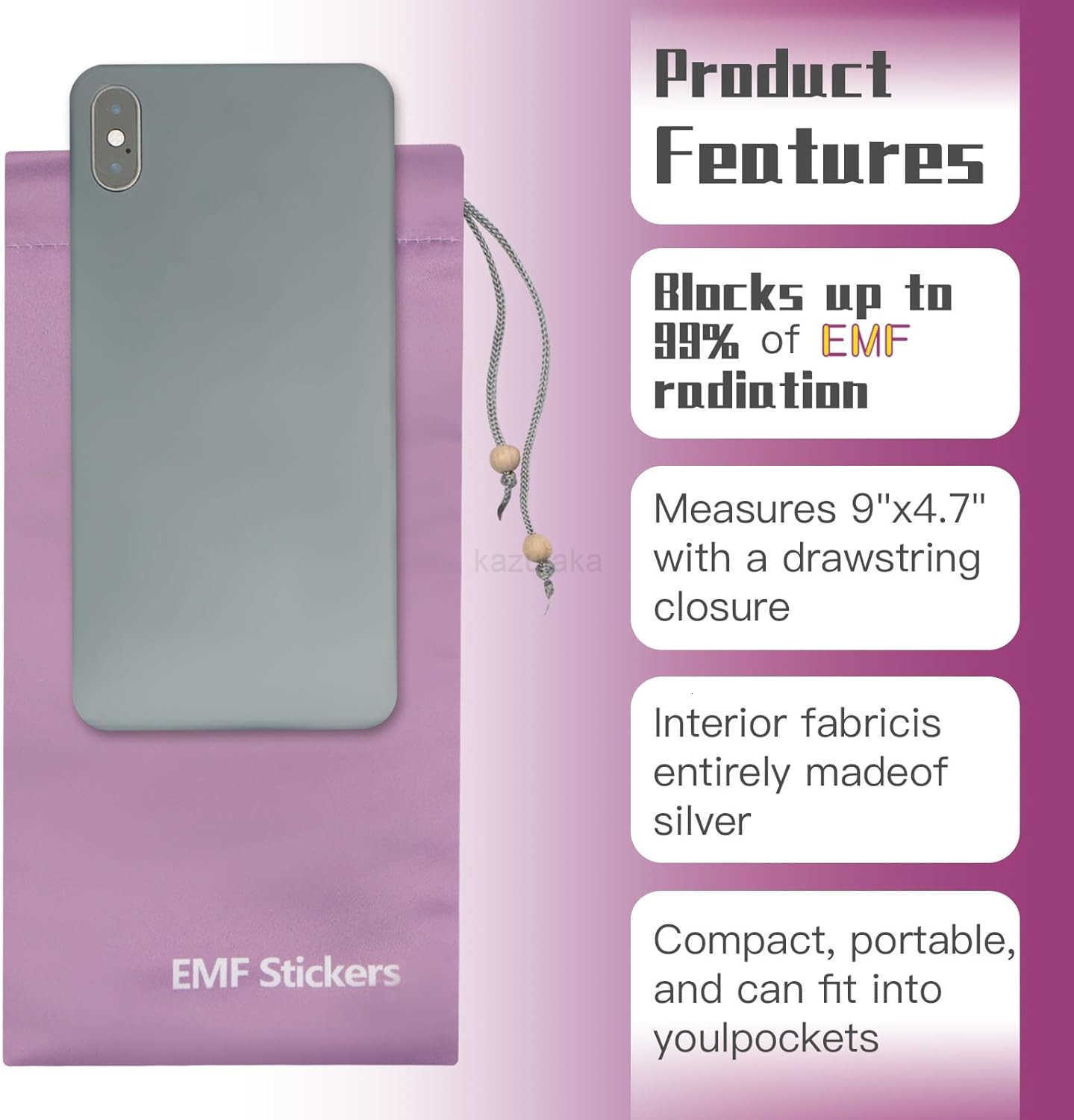 Shield Sleeve Blocker Protection for Cell Phone Smartphone Pouch Bag Signal Blocking Case for 5G RFID in Pocket Drawstring Closure Pink 1 Pcs Z250910