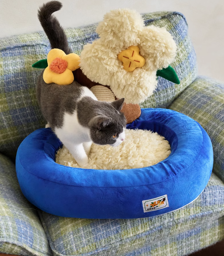 Durable Potted Cat Bed with Built-in Scratching Area