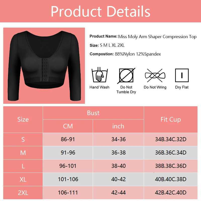 Upper Arm Shaper Sleeve Compression Top Women Push Up Breast Post Surgery Front Clo Bra Shapewear Back Support Cropped Tops W250910