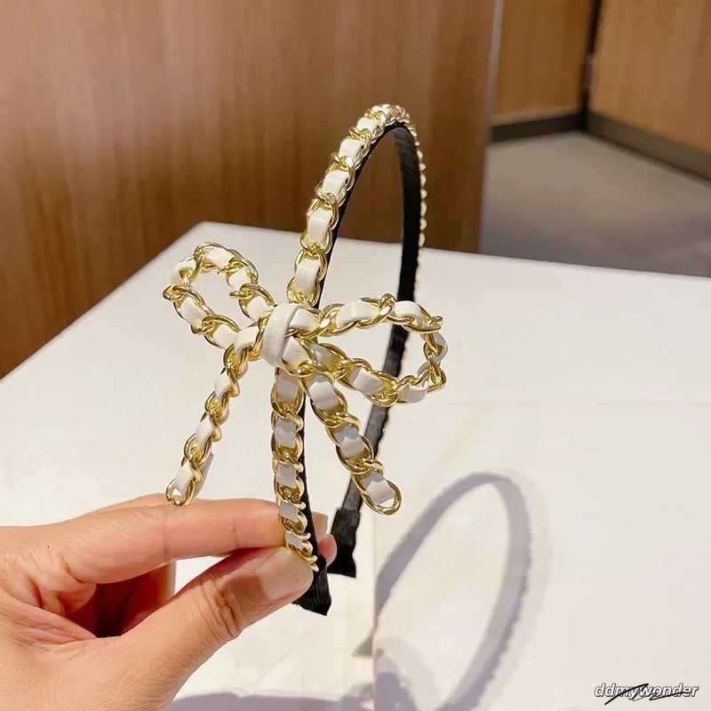 2025 New Korean Vintage Leather Chain Hairpin Jewelry Fine Style Hair Accessories For Girls Y250808