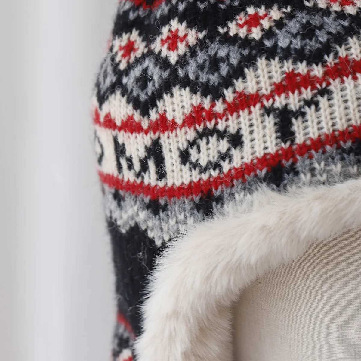2024 Autumn Winter Sherpa Peru Hat Ear Protection Warm Knitting Plush Ball Snow Ski C Hunting Balaclava Windproof IntegratedXJ250910