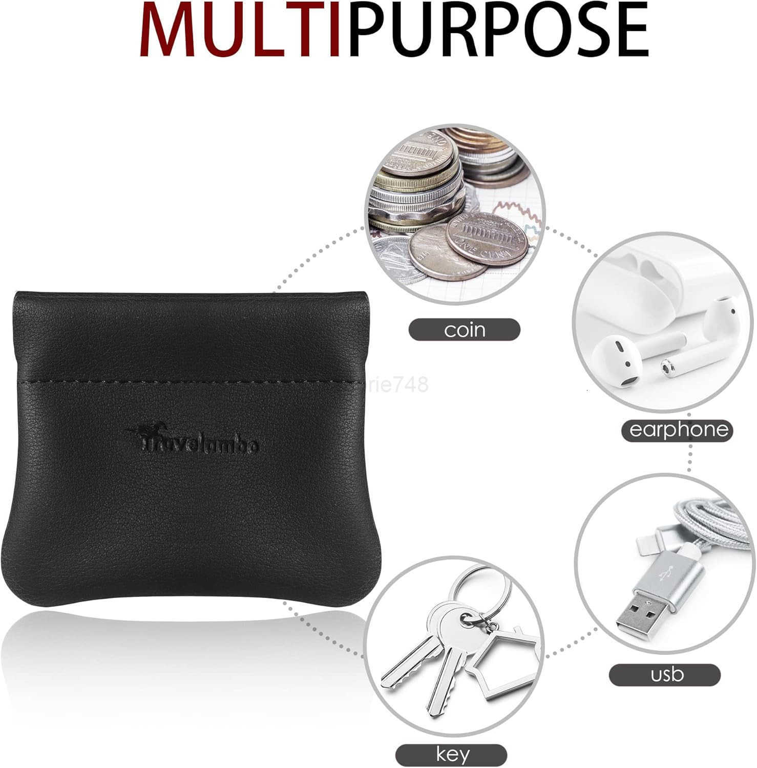 Leather Squeeze Coin Purse Pouch Change Holder For Men WomenZ250910