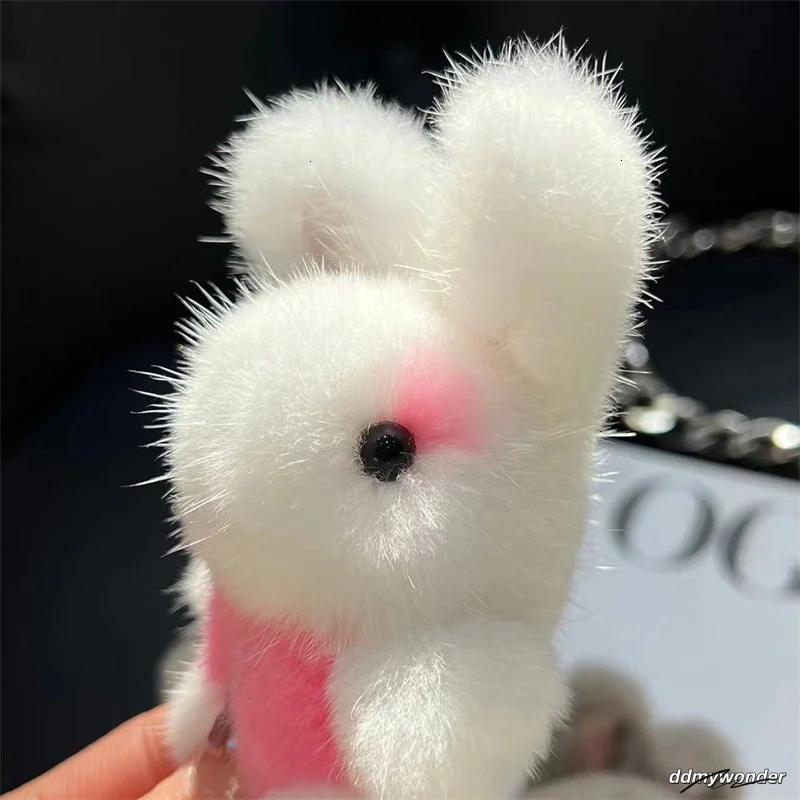 Mink Fur Keychains Pendant Bunny Keychain Solf Cute Rabbit Toy Key Chain Charms Decoration Accessories Gift For Girls 250627 ddmywonder ddmywonder ddm
