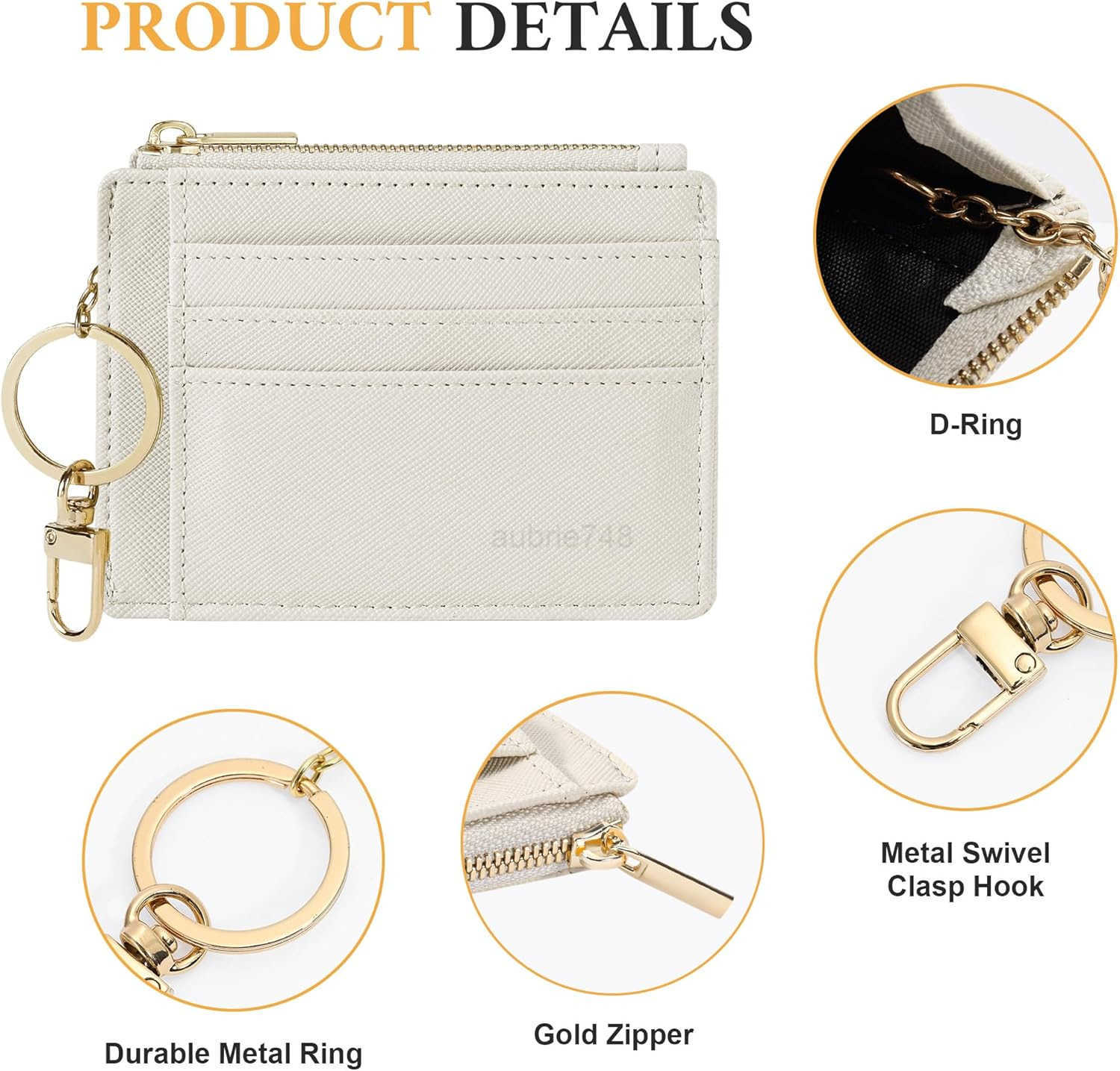 Card Case Slim Front Pocket Wallet for Women CARD Holder with KeychainZ250910