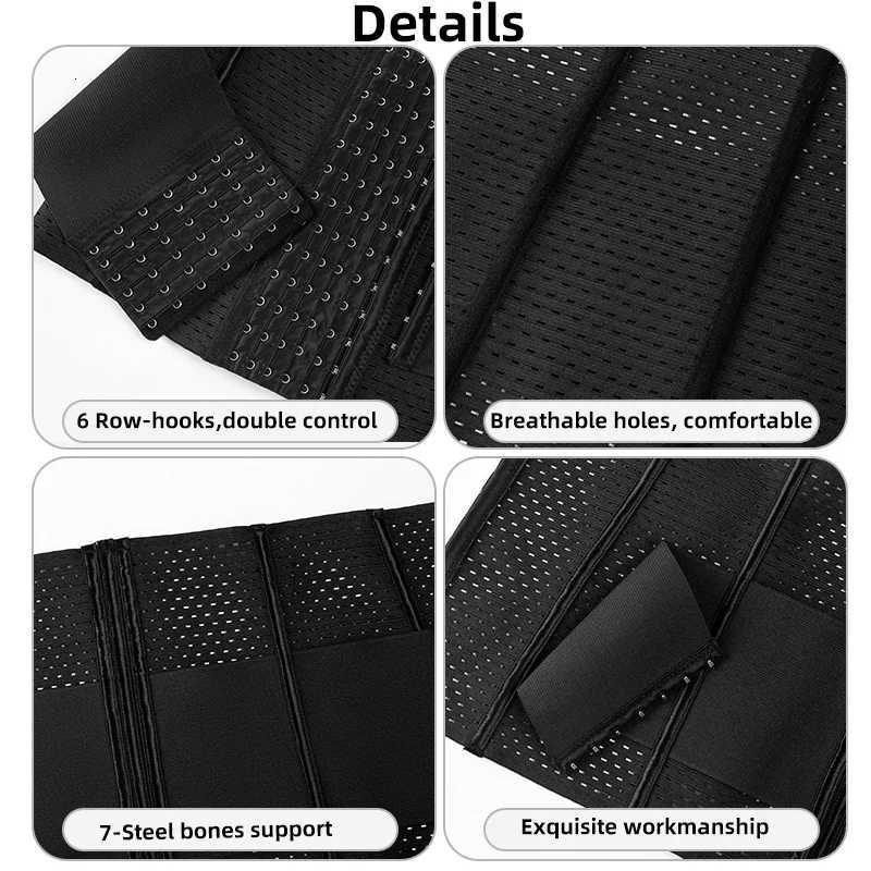 Waist Body Shaper Corset Shapewear Women 6Row Hook and Eye Clo Double Tummy Control Belt Belly Waist Cinhcer W250910