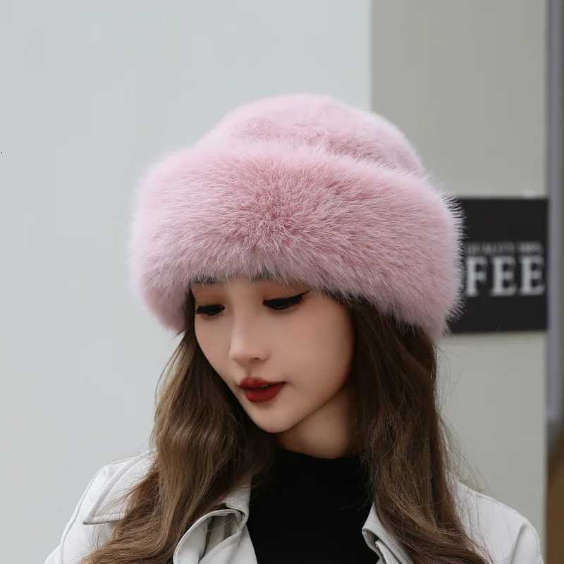 Fashion Winter Thick Furry Haiand Fluffy Russian Faux Fur Women Girl Fur Hat Winter Outdoor Earwarmer Ski Hats New Beanies CXJ250910