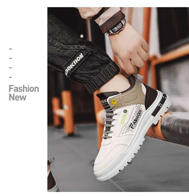 Men's Boots Autumn/winter New Outdoor Sports Thick Soled Knight Boots High Top Cotton Thick Soled Anti Slip Warm Snow Boots