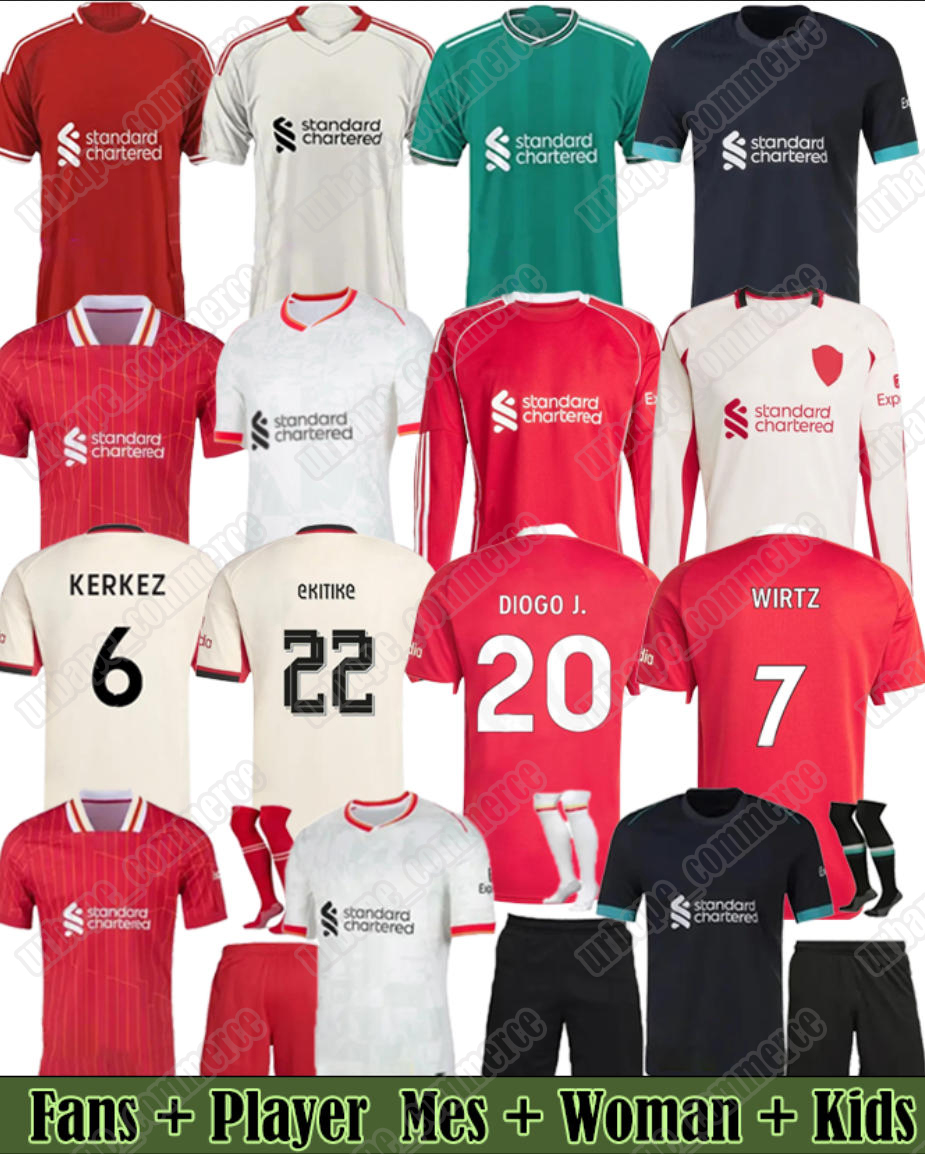 24 lfc 25 26 soccer jerseys shirts VIRGIL M.SALAH LUIS DiAZ SZOBOSZLAI DARWIN MACALLISTER GAKPO DIOGO J. A. BECKER FRIMPONG WIRTZ EKITIKE KERKEZ football Kit uniform