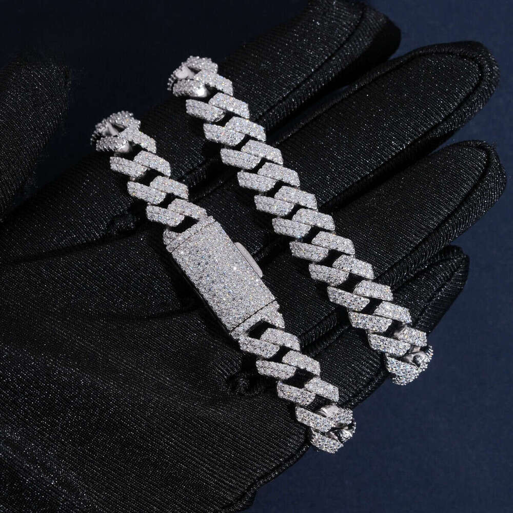USA Local Stock Iced Out Dia Fast Ship Custom Hip Hop Jewelry Sier VVS Moissanite Shining Cuban Link Bracelet