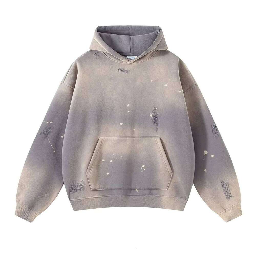 High Quality Men's Hoodie Street Style Tie Dye Distressed Washed sweatshirts