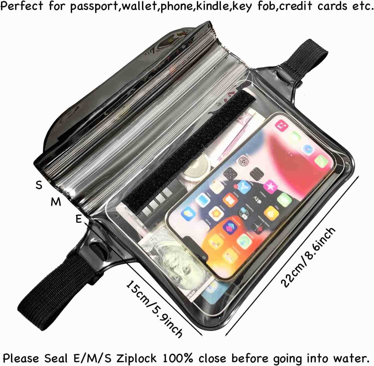 Waterproof Waist Pouch Dry Belt Bag Fanny Pack Keep Your Key Fob Wallet Kindle Phone Dry Perfect For Swim Surf SnorkelBlack Z250910