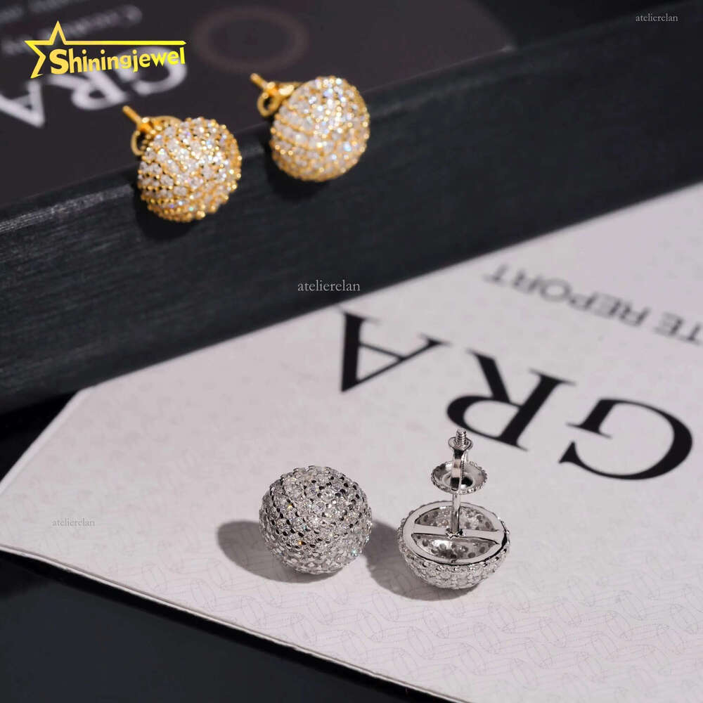 Custom Jewelry Pass Tester Stocks Sterling Sier VVS Sparkling Dia Moissanite Stud Earring Men Earrings
