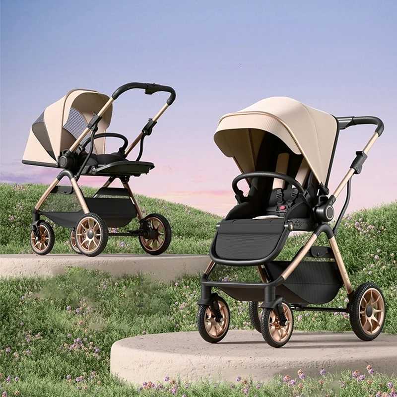 Newborn Baby Stroller Can Sit and Lie Down Lightweight One Button Folding Twoway Push 0 6 Years Old Children Stroller W250910