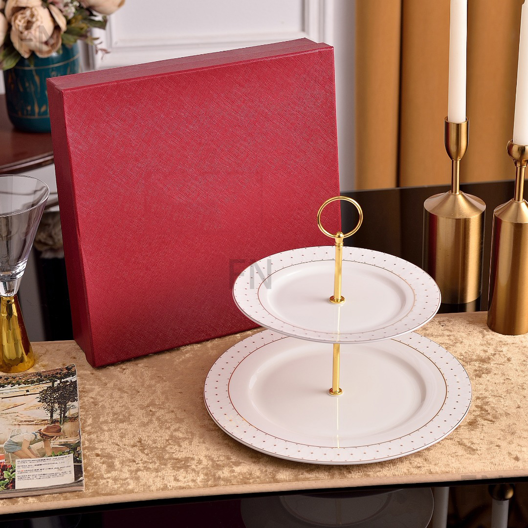 Charming Bone China Two-Tier Cake Stand, Ideal for Hosting Tea Parties, Birthdays, or Elegant Desserts at Any Celebration