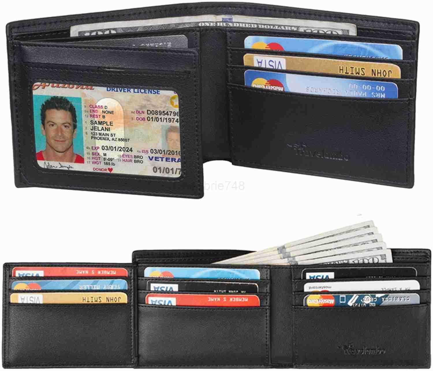 Wallet for Men Trifold RFID Blocking Mens Wallet 12 CARD Holder Minimalist Front Pocket Leather Slim Wallet with ID WindowZ250910