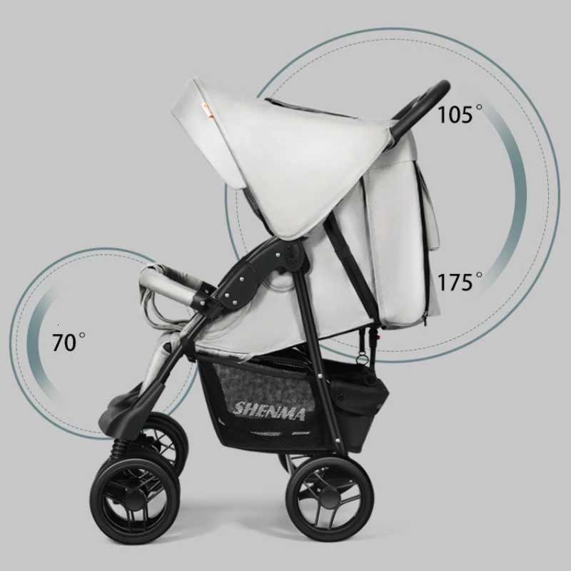 Twin Baby Stroller Foldable Portable High Angle Sitting and Lying Childrens Double Stroller W250910