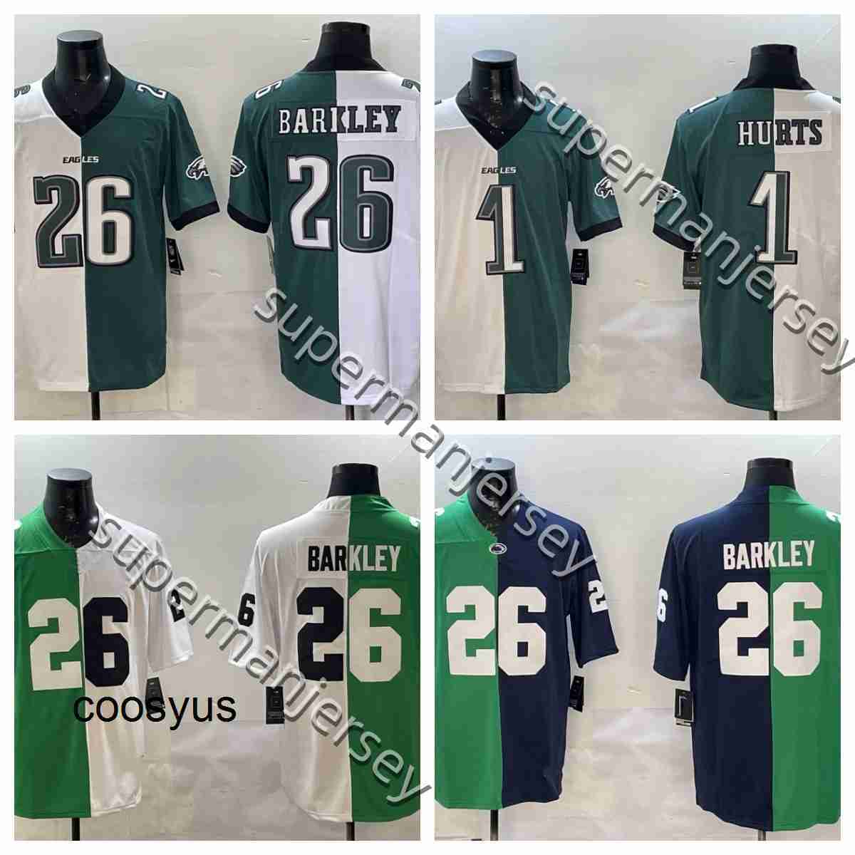 26 Saquon Barkley 1 Jalen Hurts football jersey Stitched Men Women Youth S3XL