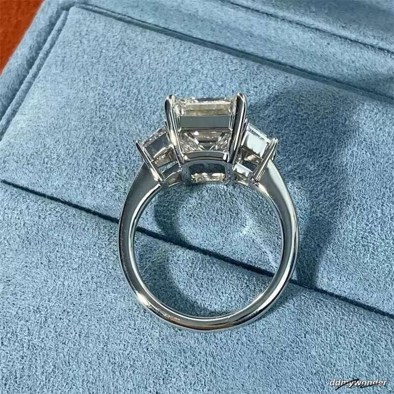 10K 14K White Gold IGI Certificated Lab Grown Dia 5Ct Vintage Engagement Emerald Cut Ring ddmywonder