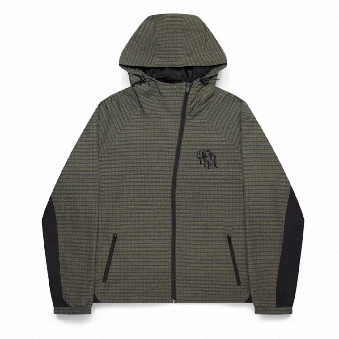 mertra Hooded Jacket Outdoor Jackets For Men Women Trendy American Loose Casual Stand Up Collar Plaid Windbreaker Zipper Coats