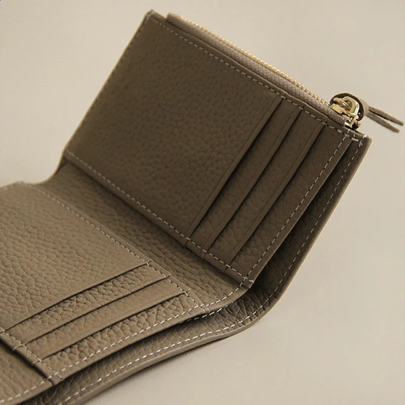 PU Leather Small For Women Wallet Envelope Card Holder er Multipurpose Zip Coin Cowhide Short Purse 2025250906