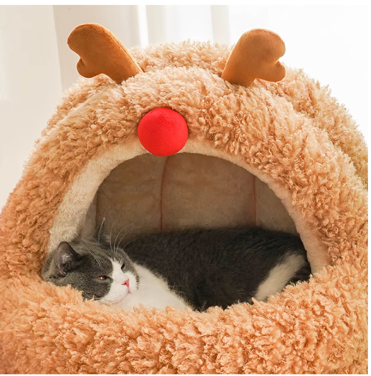 Chic Large-Sized Enclosure Bedding For Cats And Dogs - Durable Elm Fabric