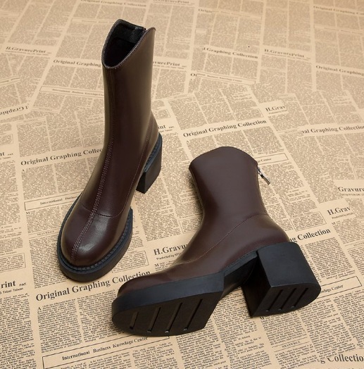 Autumn New Designer Women's Boots Women's High Heels Short Boots Spring and Autumn Women's Boots Thick Heels Thin Boots