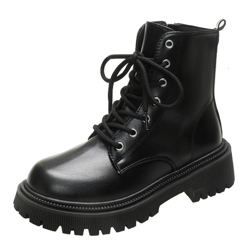 Women's autumn and winter new designer short boots with wool lining retro white short boots thick soled British motorcycle boots