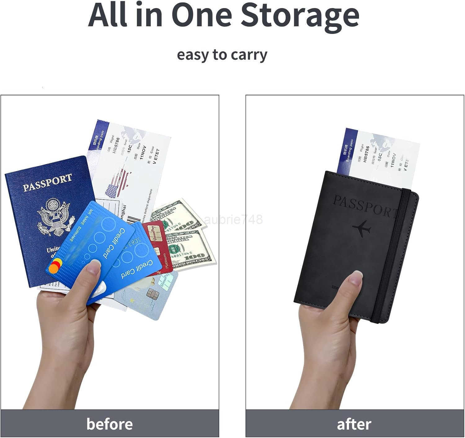 Passport Holder Passport Cover with CARD Slot and Boarding Pass Slot Combo Passport Wallet Case Book Travel Must Have RFID Blocking Leather Travel Acc