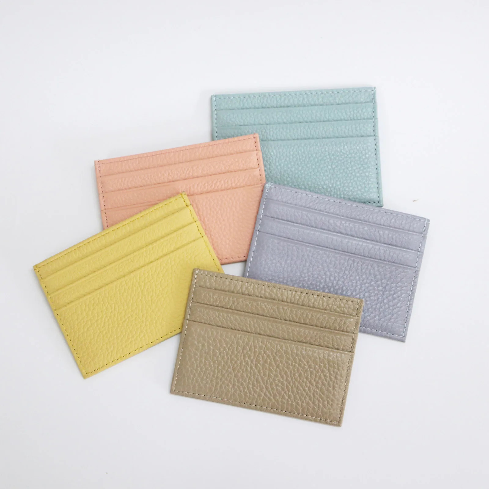 Custom Letter Genuine Leather Card Holder Personalized Initial Slim Wallet Monogram Name Purse Card Case DIY Wedding Gift250906